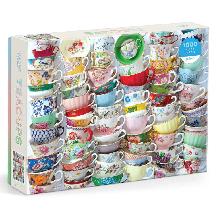 Galison Teacups 1000 Piece Jigsaw Puzzle front