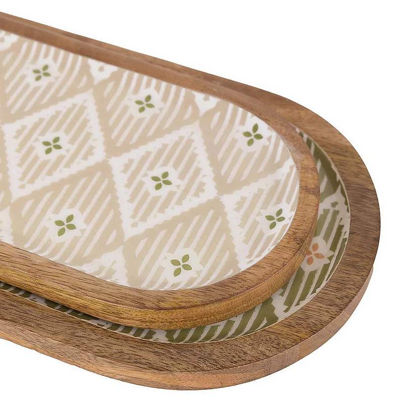 Gallery Direct Anya Wooden Serving Trays Set of 2 detail