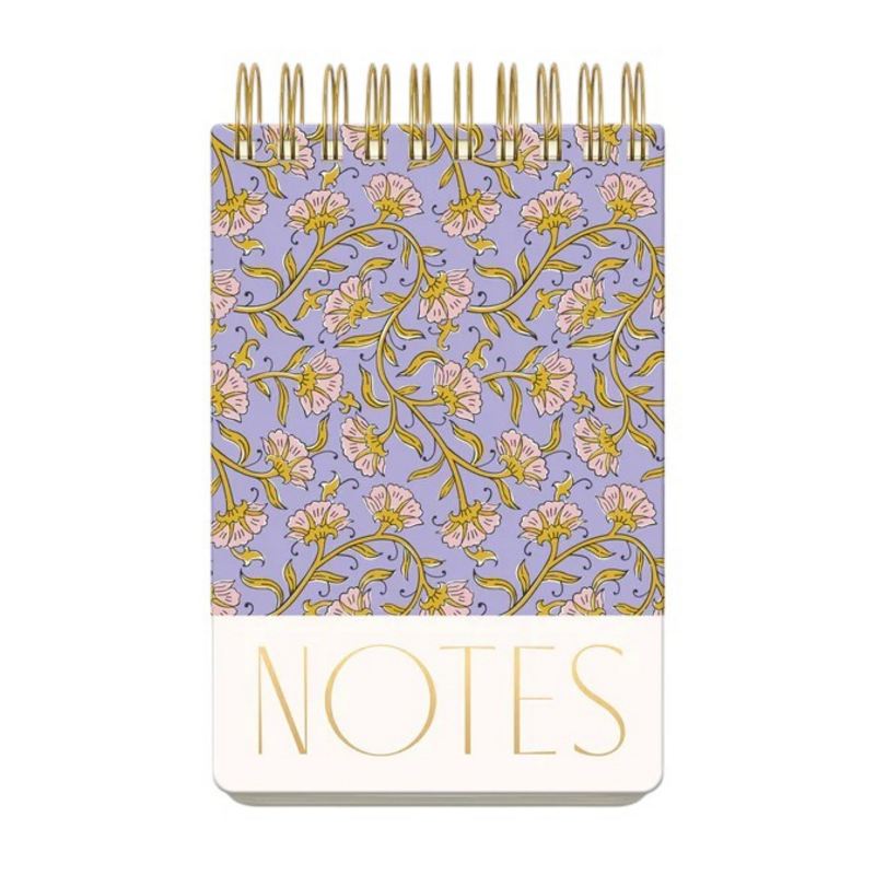 Gentlemen's Hardware Chunky Wirebound Notepad Purple Vintage Floral Large ST68-1002EU front