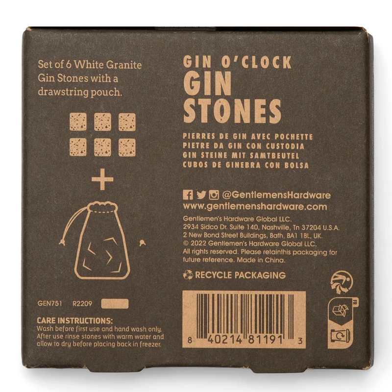 Gentlemen's Hardware Granite Gin Stones Set of 6 GEN751 box back