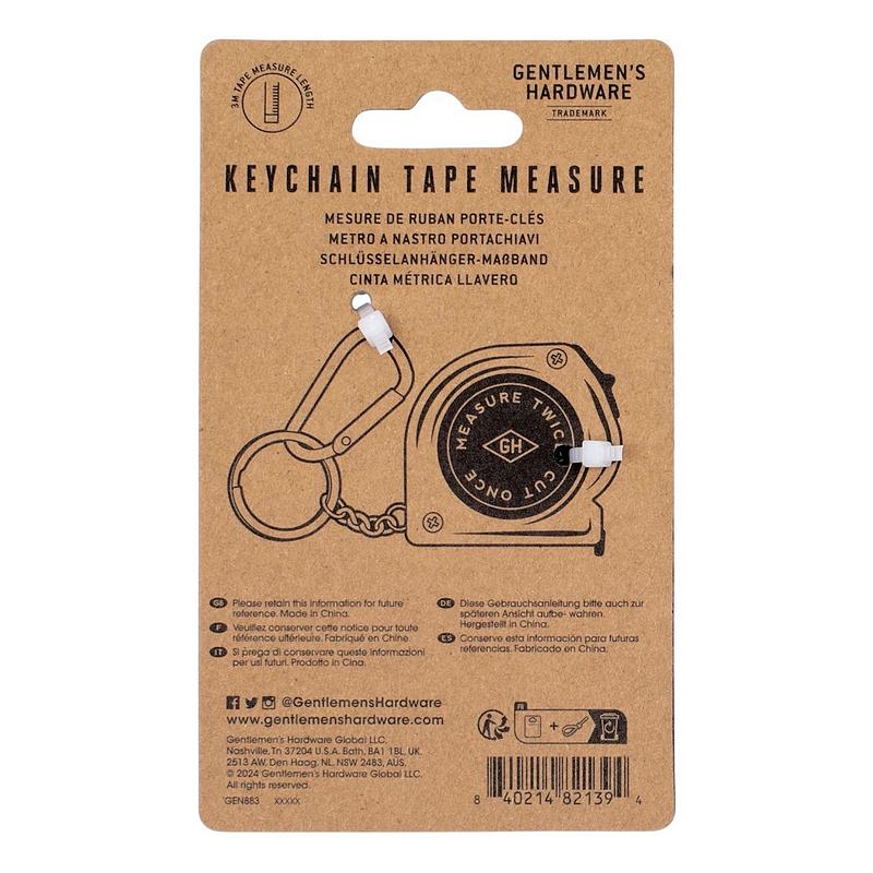 Gentlemen's Hardware Key Chain Tape Measure GEN883 rear