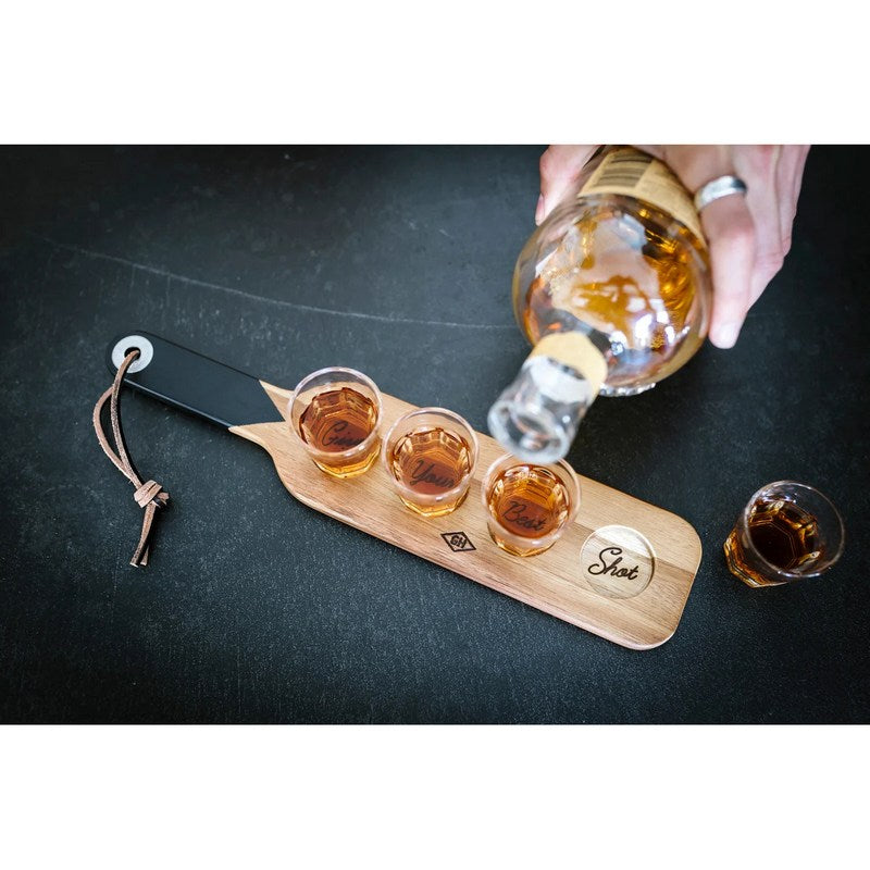 Gentlemen's Hardware Serving Paddle and Shot Glasses GEN149 lifestyle 1