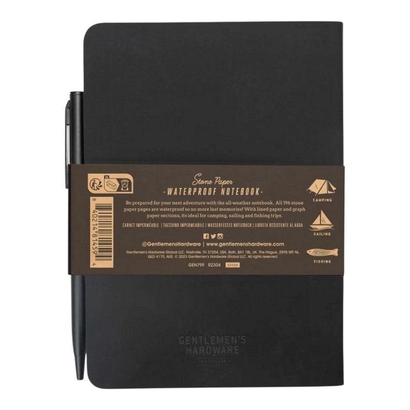Gentlemen's Hardware Waterproof Notebook & Pen GEN799 rear