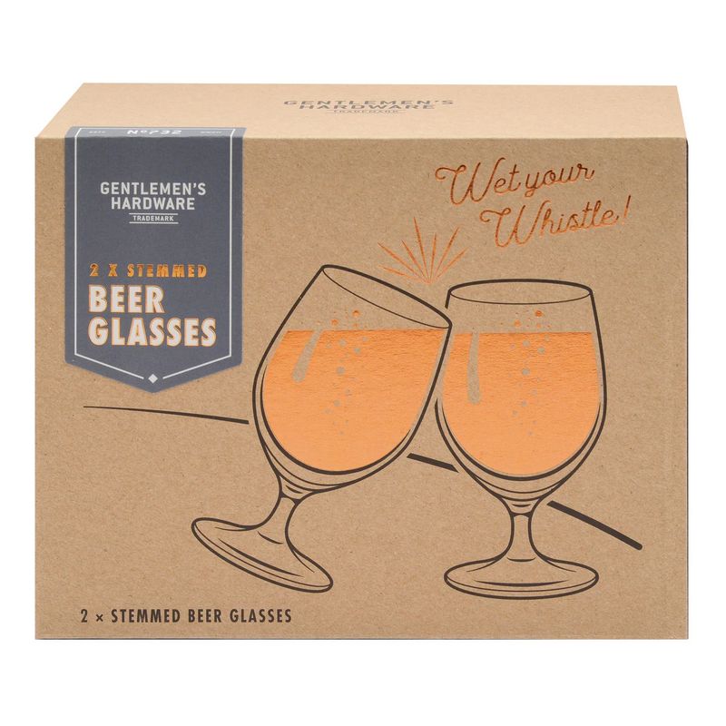 Gentlemen's Hardware Wet Your Whistle Tulip Beer Glasses Box of 2 GEN732 box front