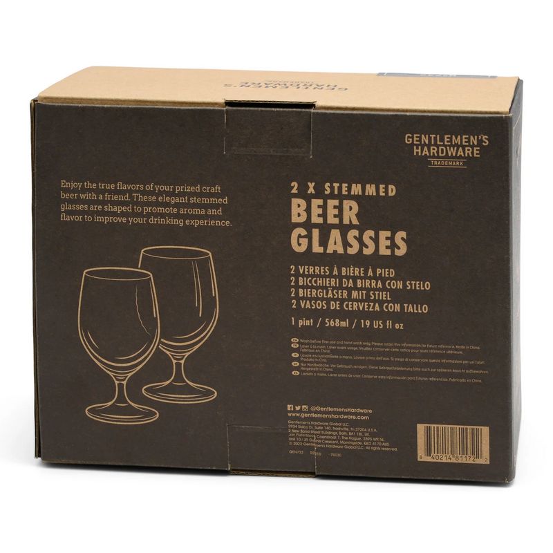 Gentlemen's Hardware Wet Your Whistle Tulip Beer Glasses Box of 2 GEN732 box back