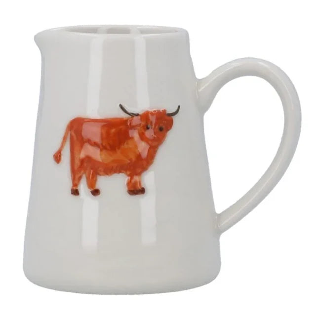 Gisela Graham 8cm Stoneware Highland Cow Mini Jug