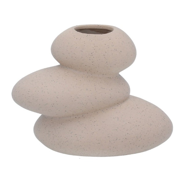Gisela Graham Bisque Pebble Stack Vase 30589 main