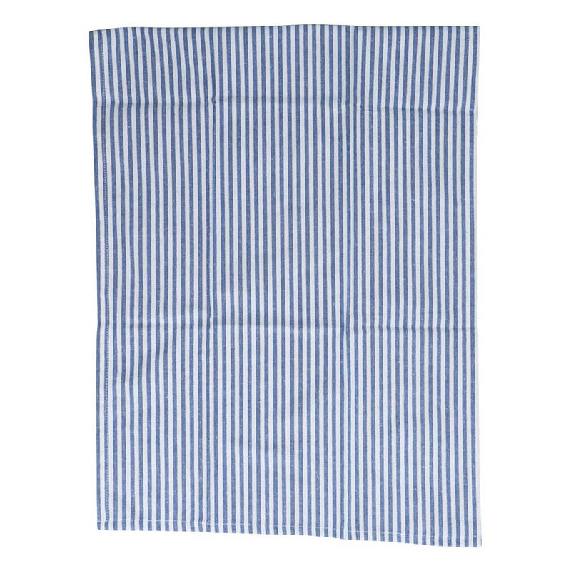 Gisela Graham Blue Cotton Mix Stripe T-Towel 3 Pack 37592 flat