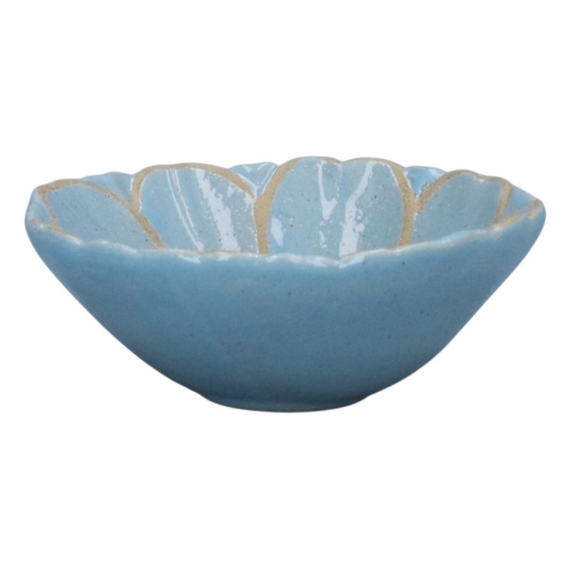 Gisela Graham Blue Stoneware Flower Mini Bowl 30758 side