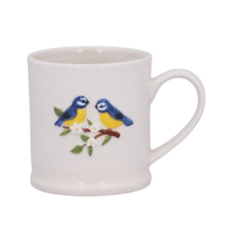 Gisela Graham Blue Tits Stoneware Mug 35071 front