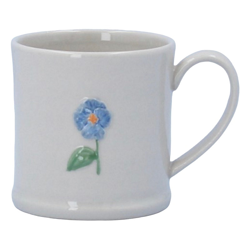 Gisela Graham Blue Viola Stoneware Mini Mug 81347 front