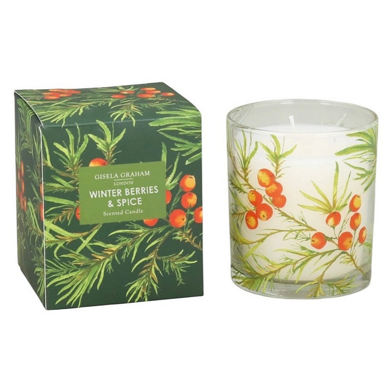 Gisela Graham Botanical Berry Boxed Scented Candle Large 50970 main