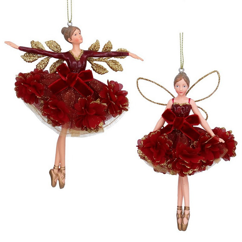Gisela Graham Burgundy Floribunda Resin Fairy 11688 selection