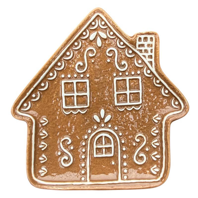 Gisela Graham Ceramic Gingerbread House Plate 35682 front