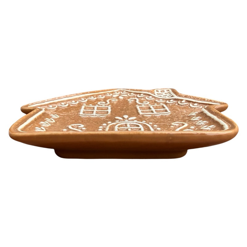 Gisela Graham Ceramic Gingerbread House Plate 35682 side