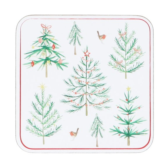 Gisela Graham Christmas Trees Cork Base Coasters Pack 4 31714 main