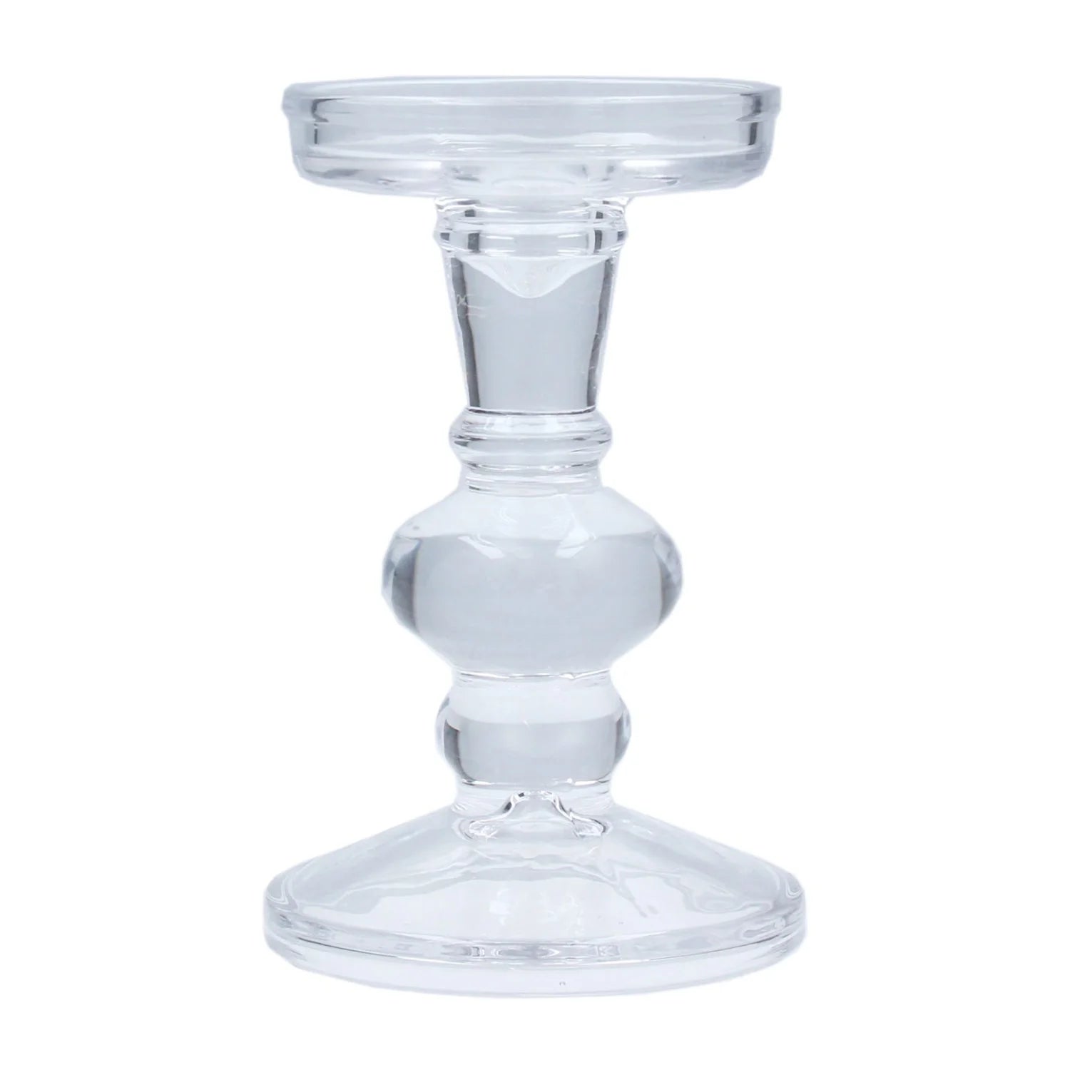 Gisela Graham Clear Glass Ball Candlestick