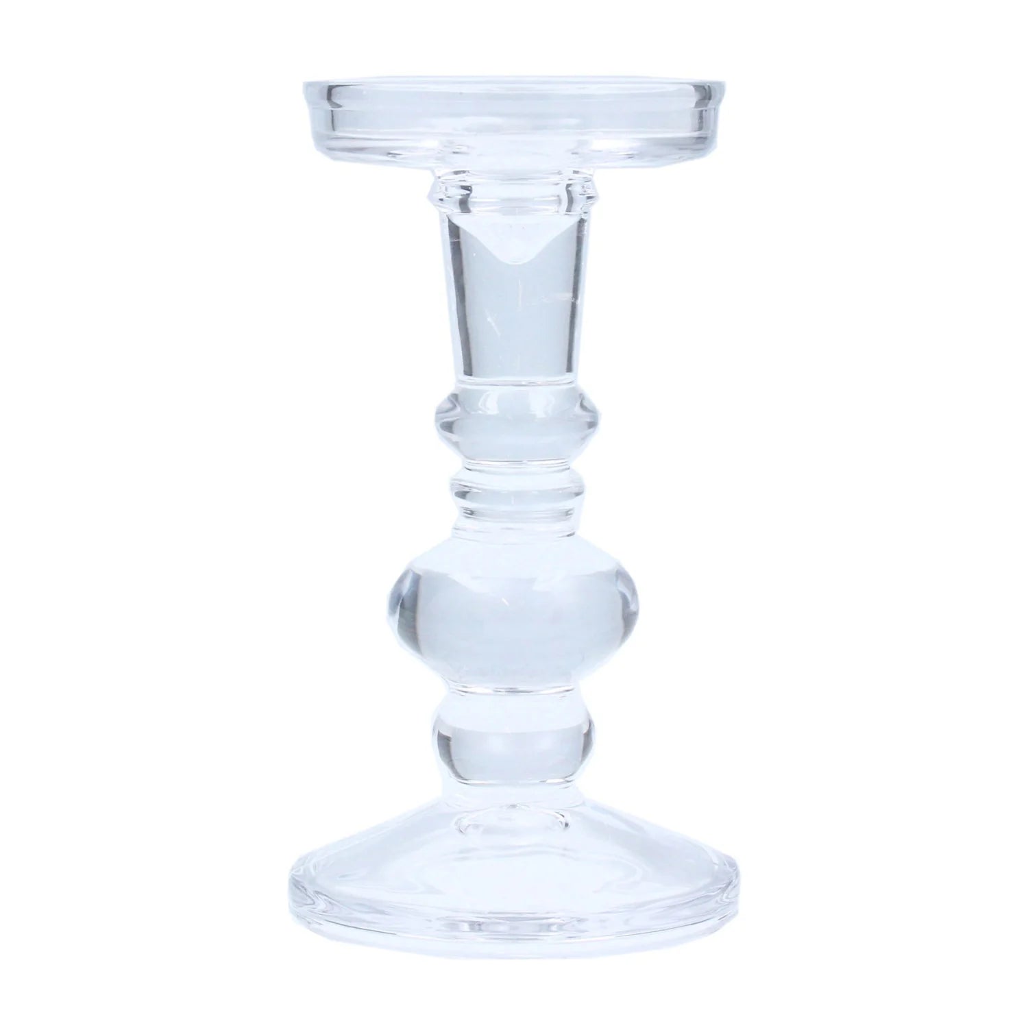 Gisela Graham Clear Glass Ball Candlestick Large 50432 main