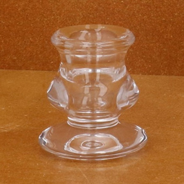 Gisela Graham Clear Glass Short Candlestick 53091 main