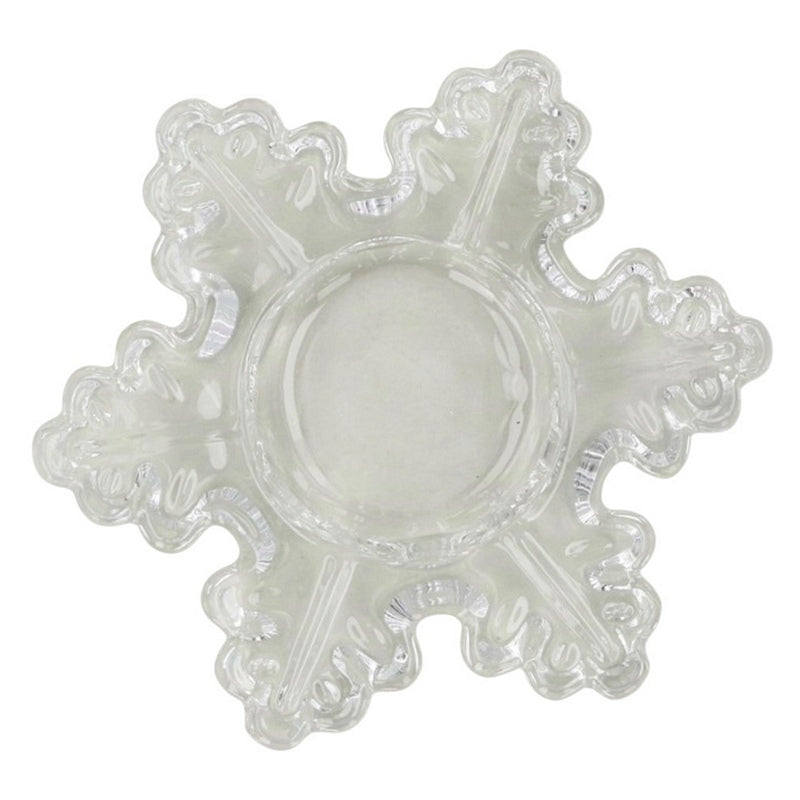 Gisela Graham Clear Glass Snowflake Nite Lite Holder 51386 top