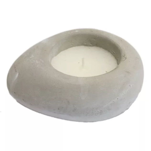 Gisela Graham Concrete Pebble Candle Small 50828 main