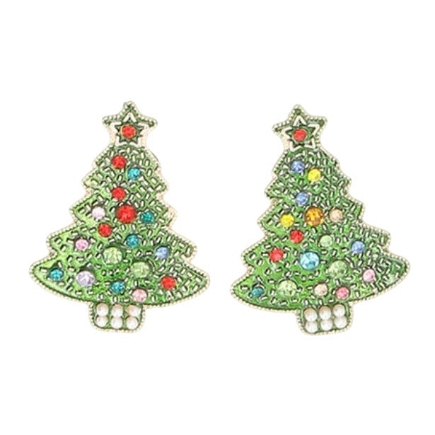 Gisela Graham Earrings Jewelled Christmas Tree 39434 main