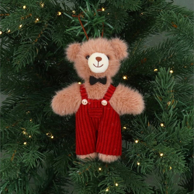 Gisela Graham Fabric Teddy in Corduroy 12095 Mr on Tree