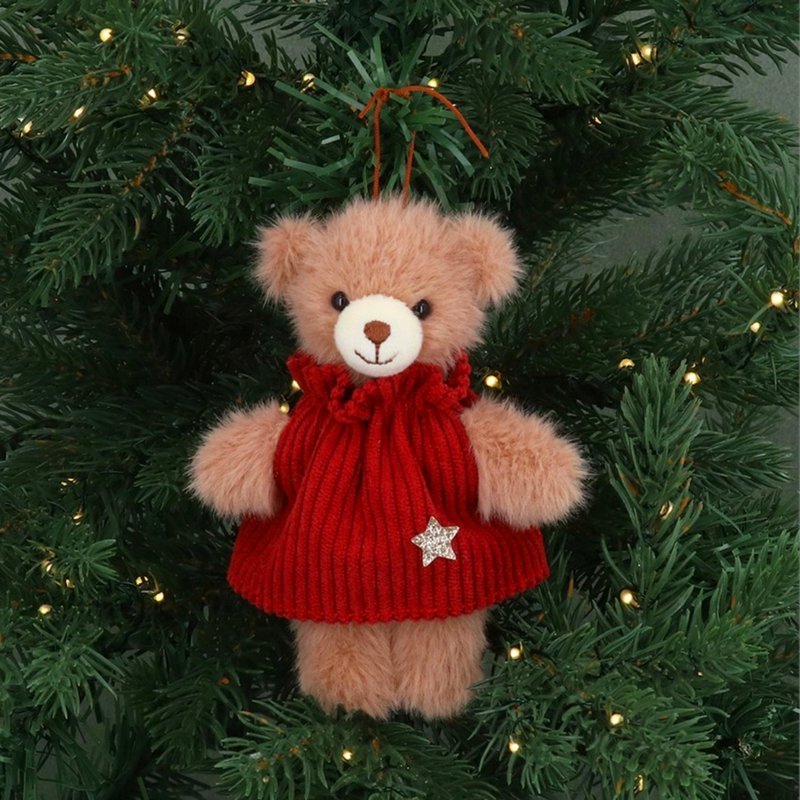 Gisela Graham Fabric Teddy in Corduroy 12095 Mrs on Tree