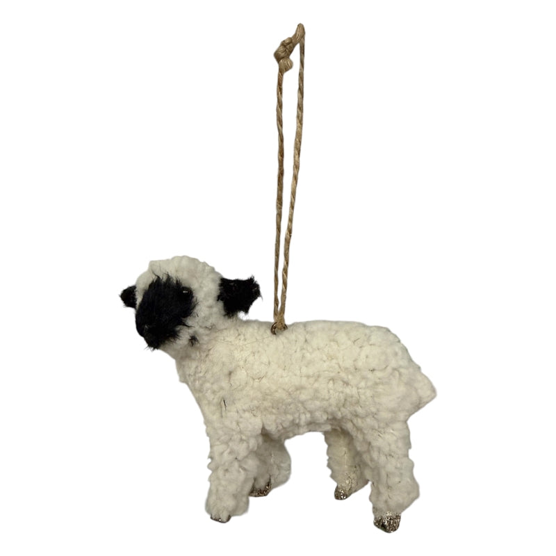 Gisela Graham Faux Fur Lamb Decoration 12175front