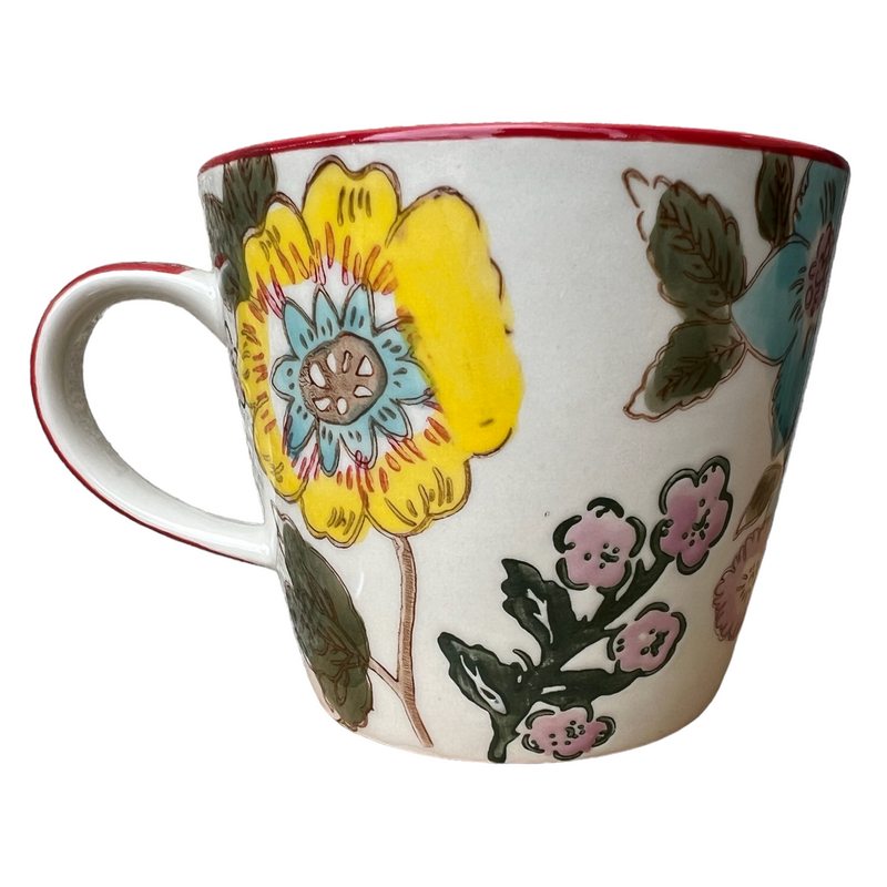 Gisela Graham Floria Stoneware Mug 30785 rear