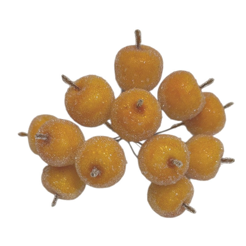 Gisela Graham Frosted Yellow Mini Apple Bunch 41261 front