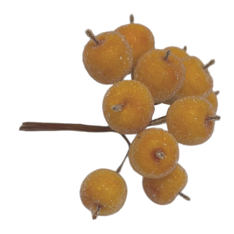 Gisela Graham Frosted Yellow Mini Apple Bunch 41261 side