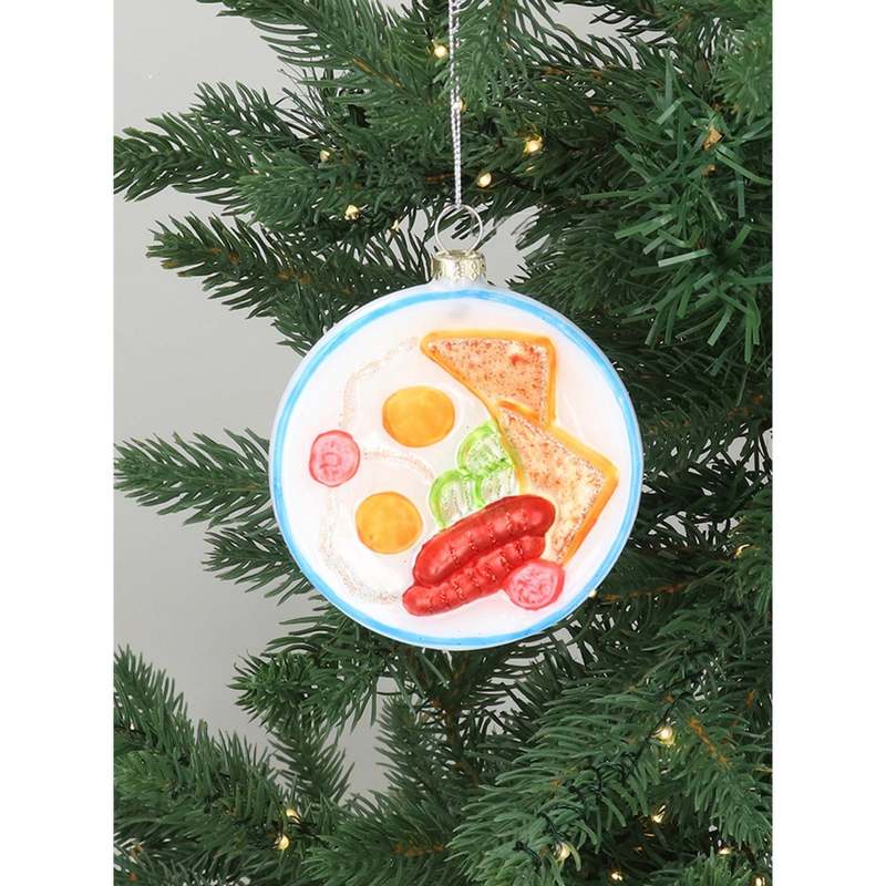 Gisela Graham Full English Glass Decoration 01520 on tree