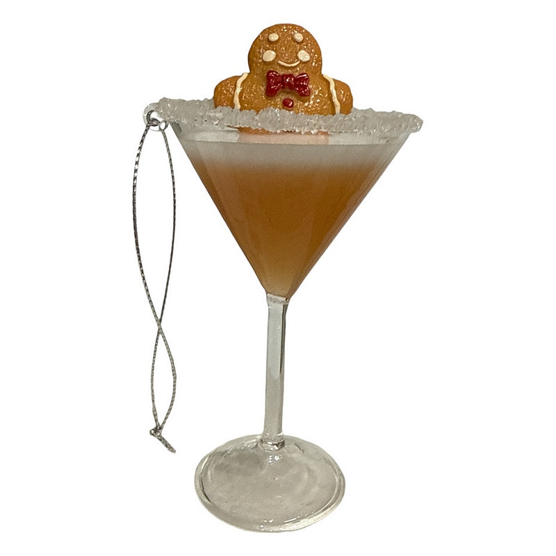Gisela Graham Glass Gingerbread Martini Decoration 10948 upright
