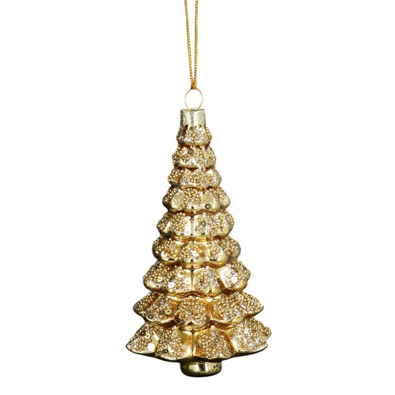 Gisela Graham Glass Gold Tree Decoration 01747 main