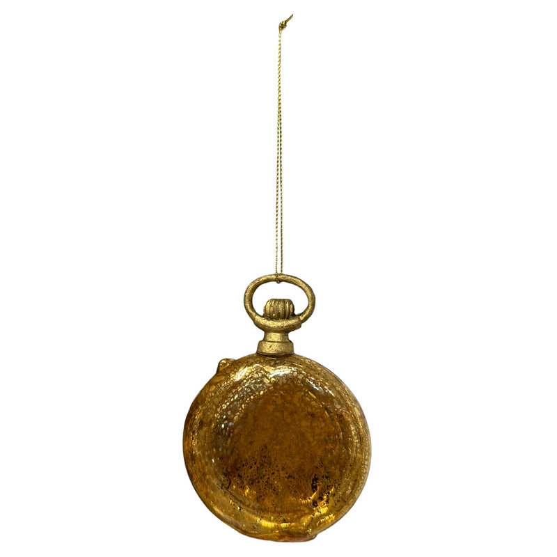 Gisela Graham Gold Glass Pocket Watch Decoration 02444 rear