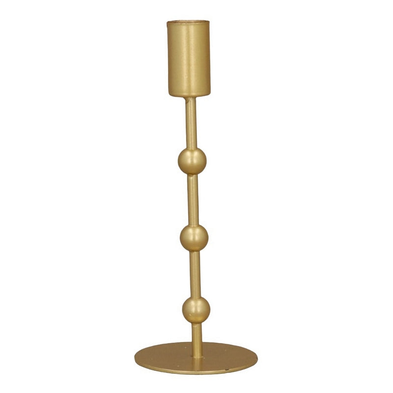 Gisela Graham Gold Metal Bead Candlestick 51485 main