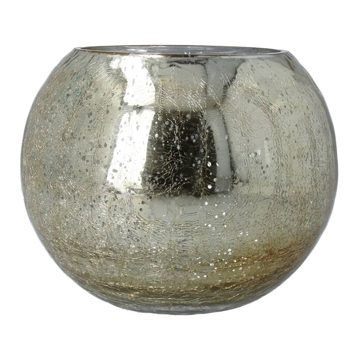 Gisela Graham Gold Mirror Glass Round Vase 31020 main