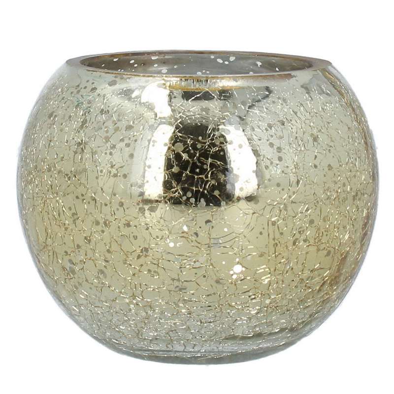 Gisela Graham Gold Mirrored Round Glass Nite Lite Holder 51604 main