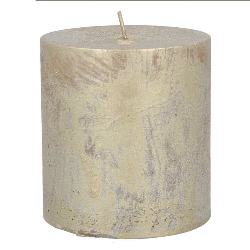 Gisela Graham Gold Pillar Candle Large 51332 main