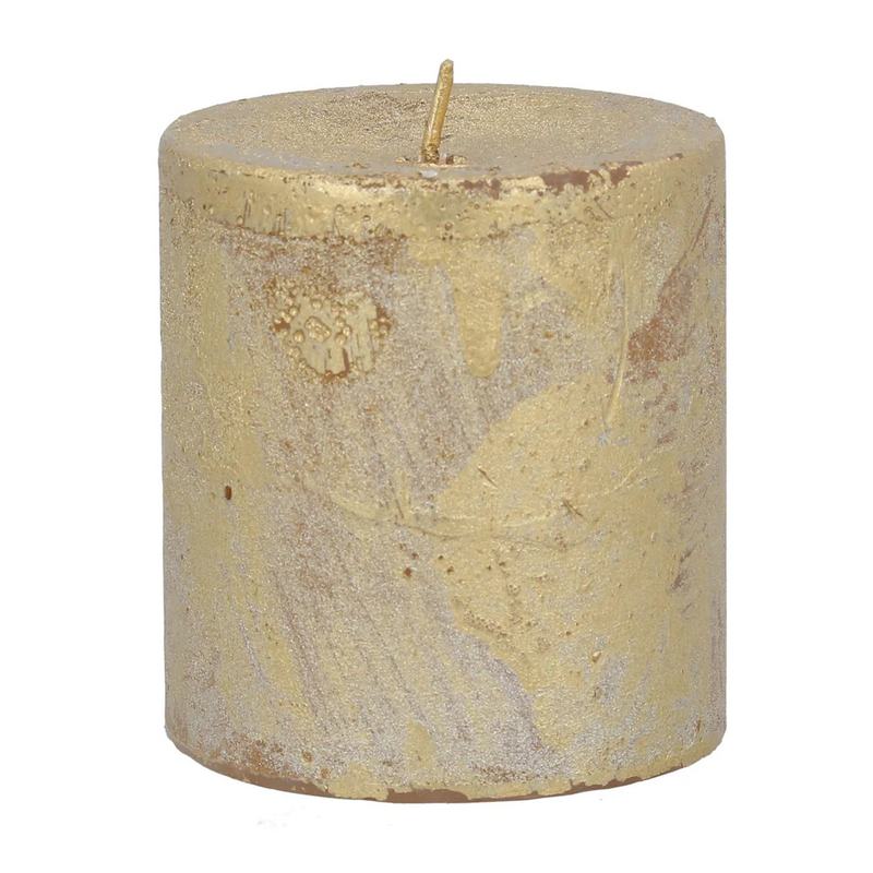 Gisela Graham Gold Pillar Candle Small 51311 main