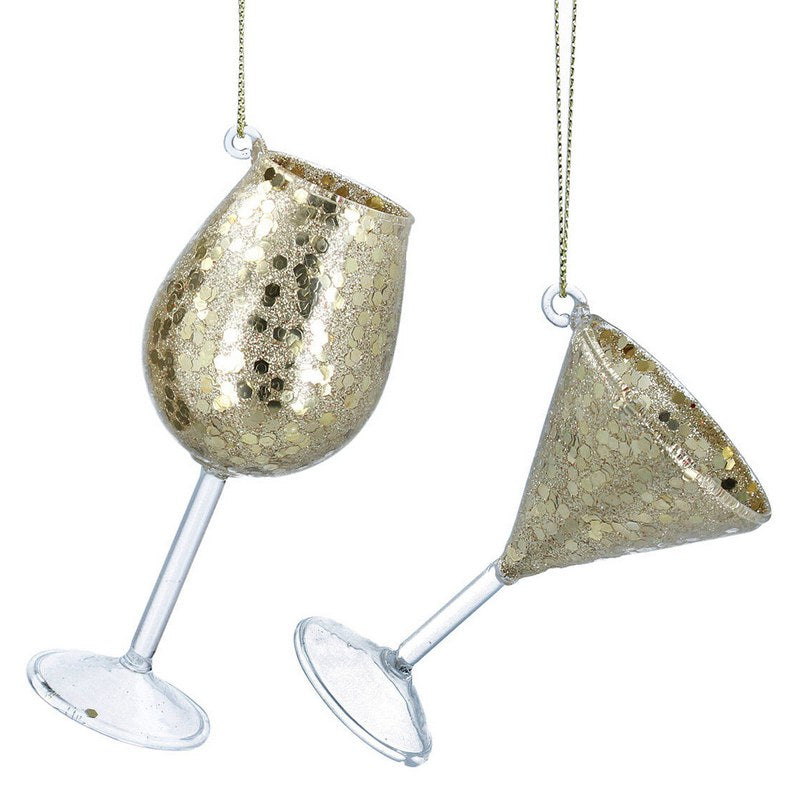 Gisela Graham Gold Wine or Champagne Glass Decoration 02045 selection