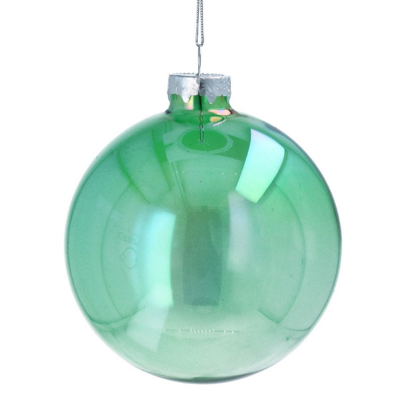 Gisela Graham Green Clear Glass Bauble 02631 main