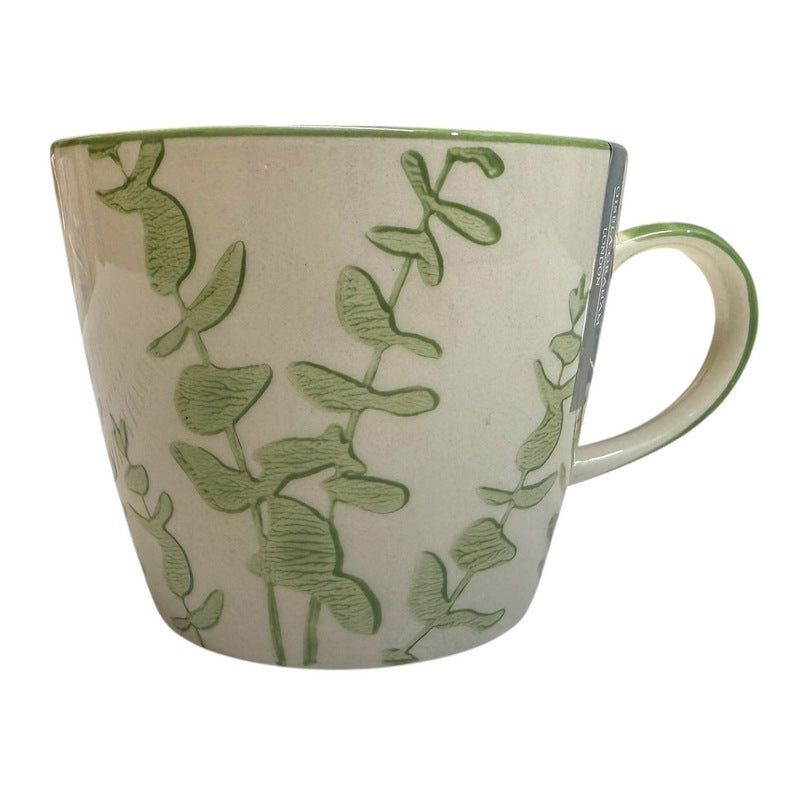 Gisela Graham Green Eucalyptus Stoneware Mug 31765 front