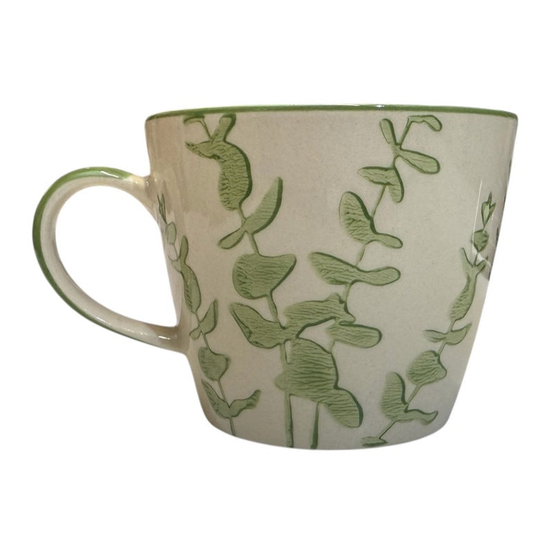 Gisela Graham Green Eucalyptus Stoneware Mug 31765 rear