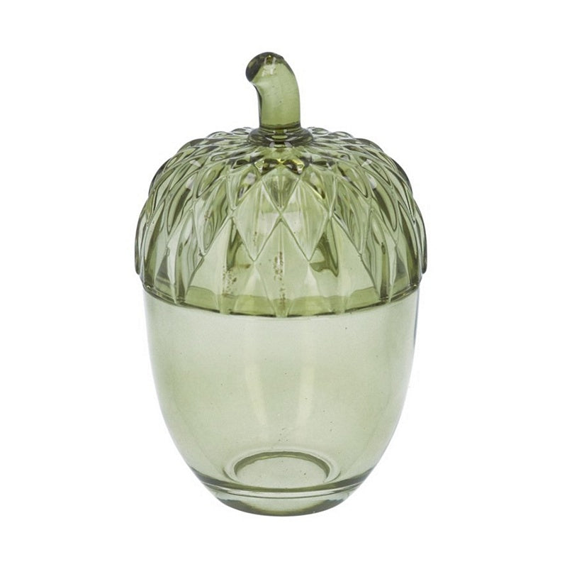Gisela Graham Green Glass Acorn Trinket Pot 31356 main