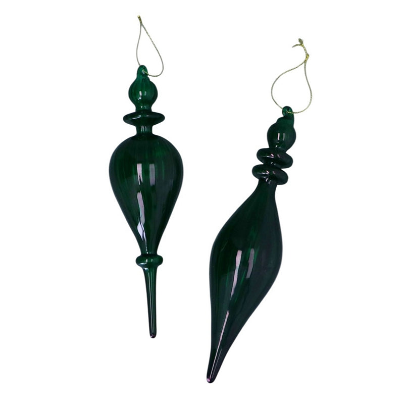 Gisela Graham Green Glass Finial Decoration Large 01232 selection