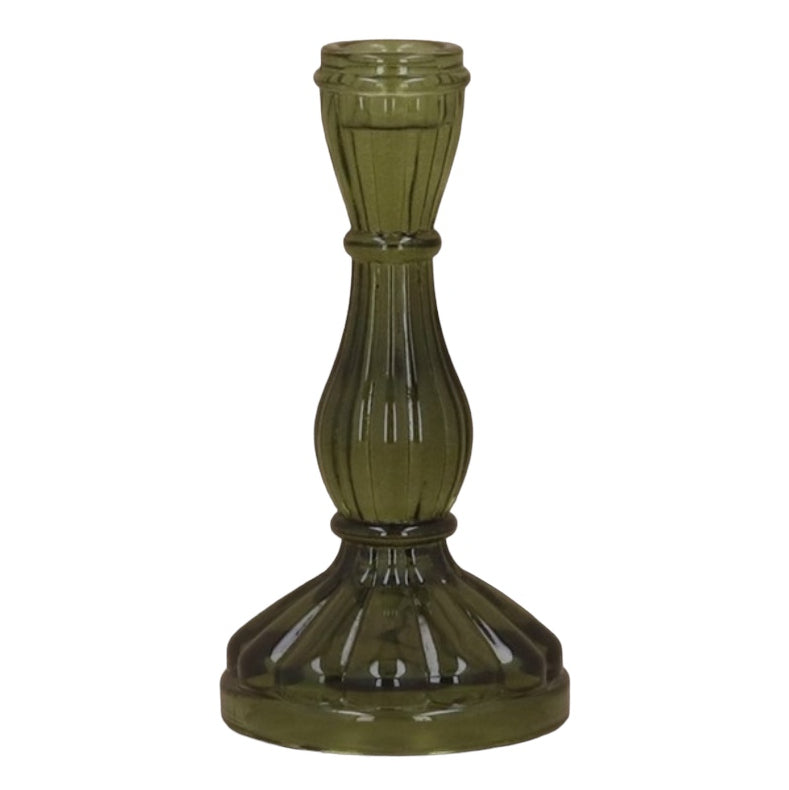 Gisela Graham Green Hourglass-shaped Candlestick Large 51832 main