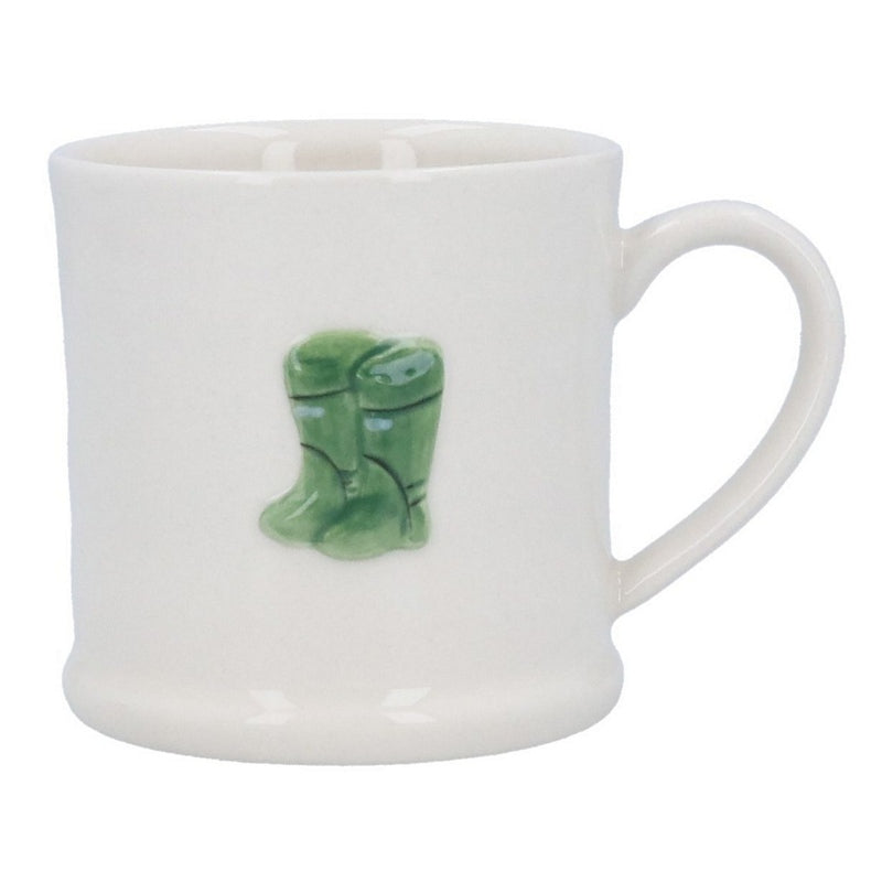 Gisela Graham Green Wellies Stoneware Mini Mug 35114 front