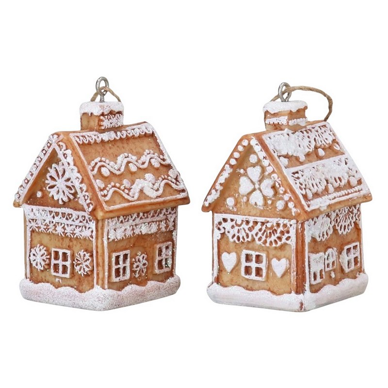 Hanging Resin Gingerbread Lace House Decoration